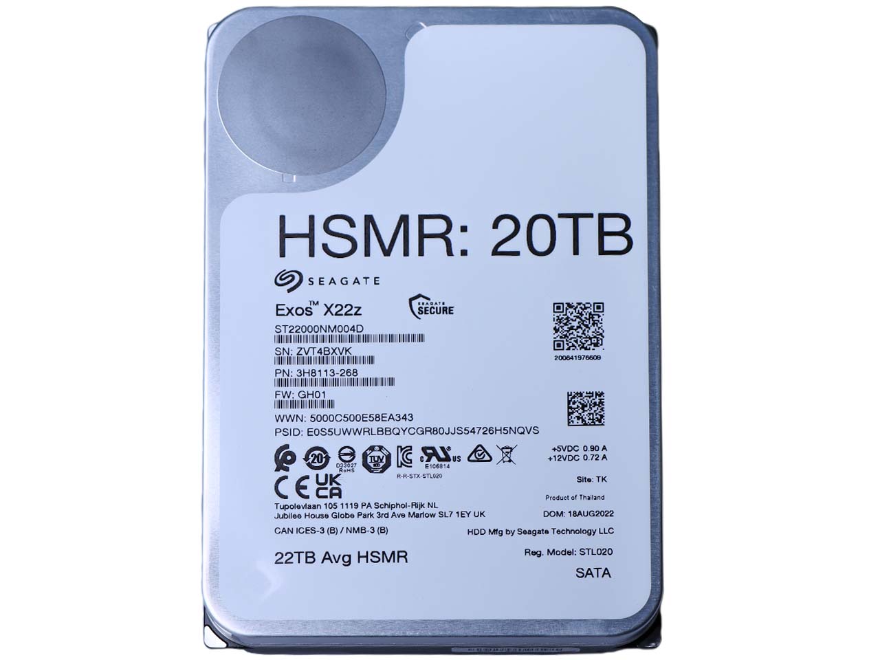 هارد اینترنال سیگیت سری Exos X22z مدل Seagate ST22000NM004D HSMR ظرفیت 20 ترابایت