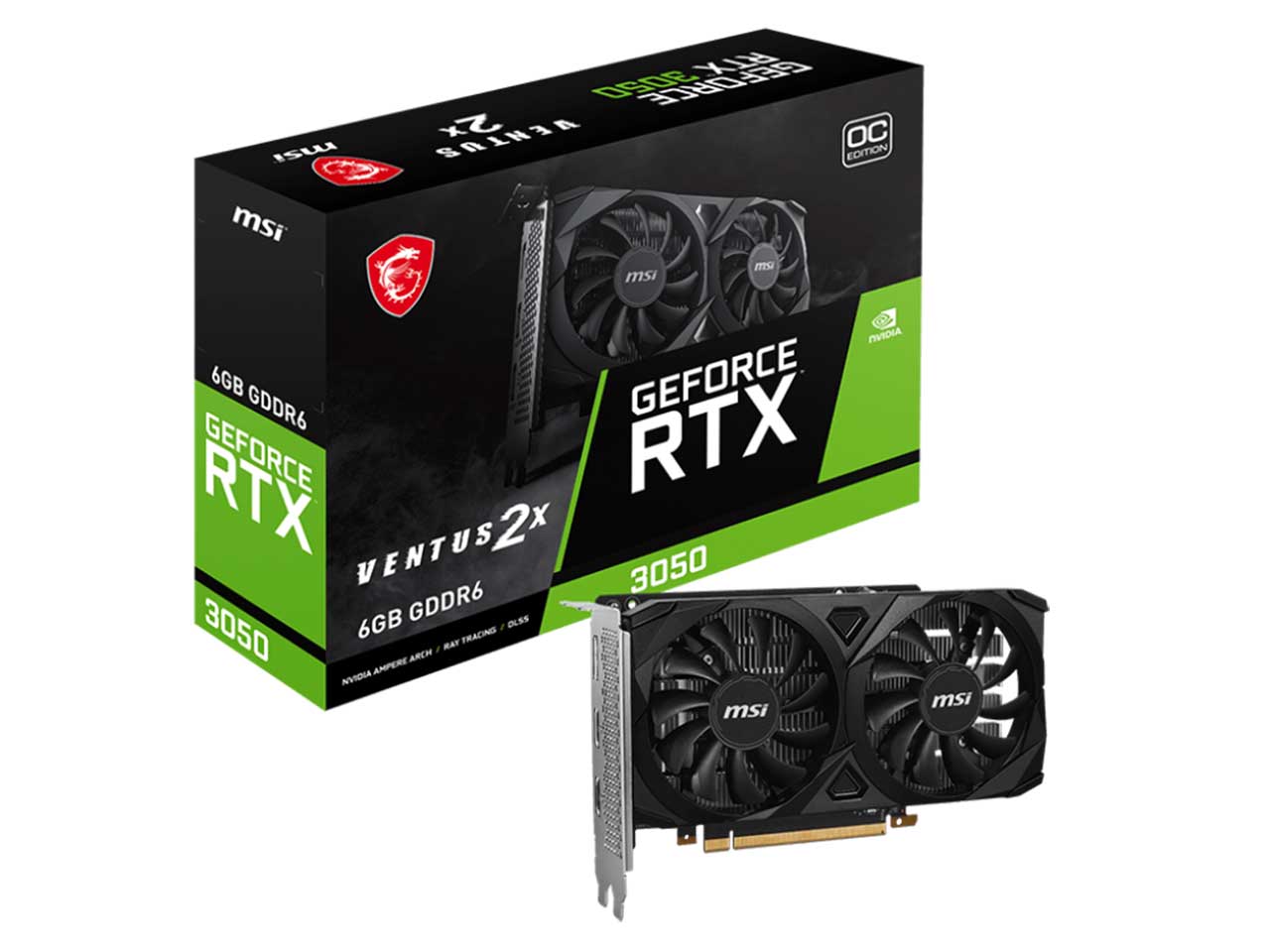 کارت گرافیک ام اس آی مدل MSI GeForce RTX 3050 VENTUS 2X 6GB GDDR6 OC Edition
